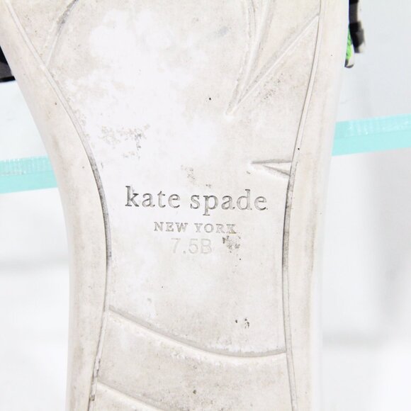 Kate Spade Bikini Slides sz 7.5 Women Flat Sandals Gingham Plaid Bow - Picture 12 of 12